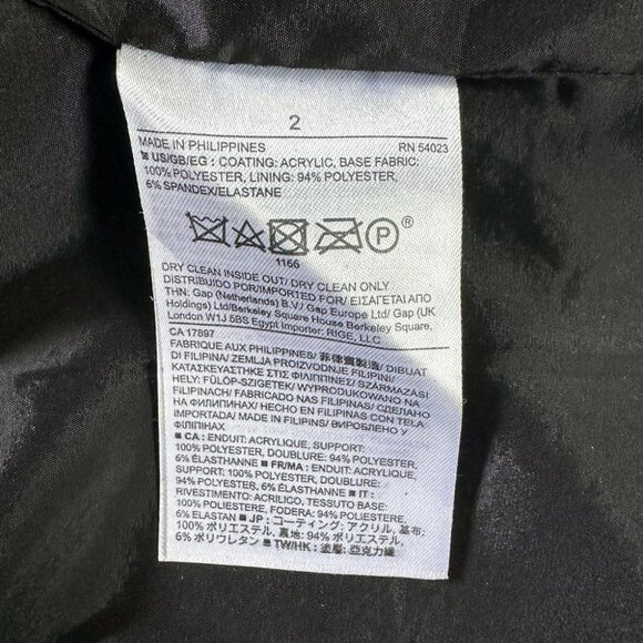 Banana Republic Tweed Moto Jacket Sz 2 Waterfall Front Asymmetrical Zip Academia - Picture 7 of 8